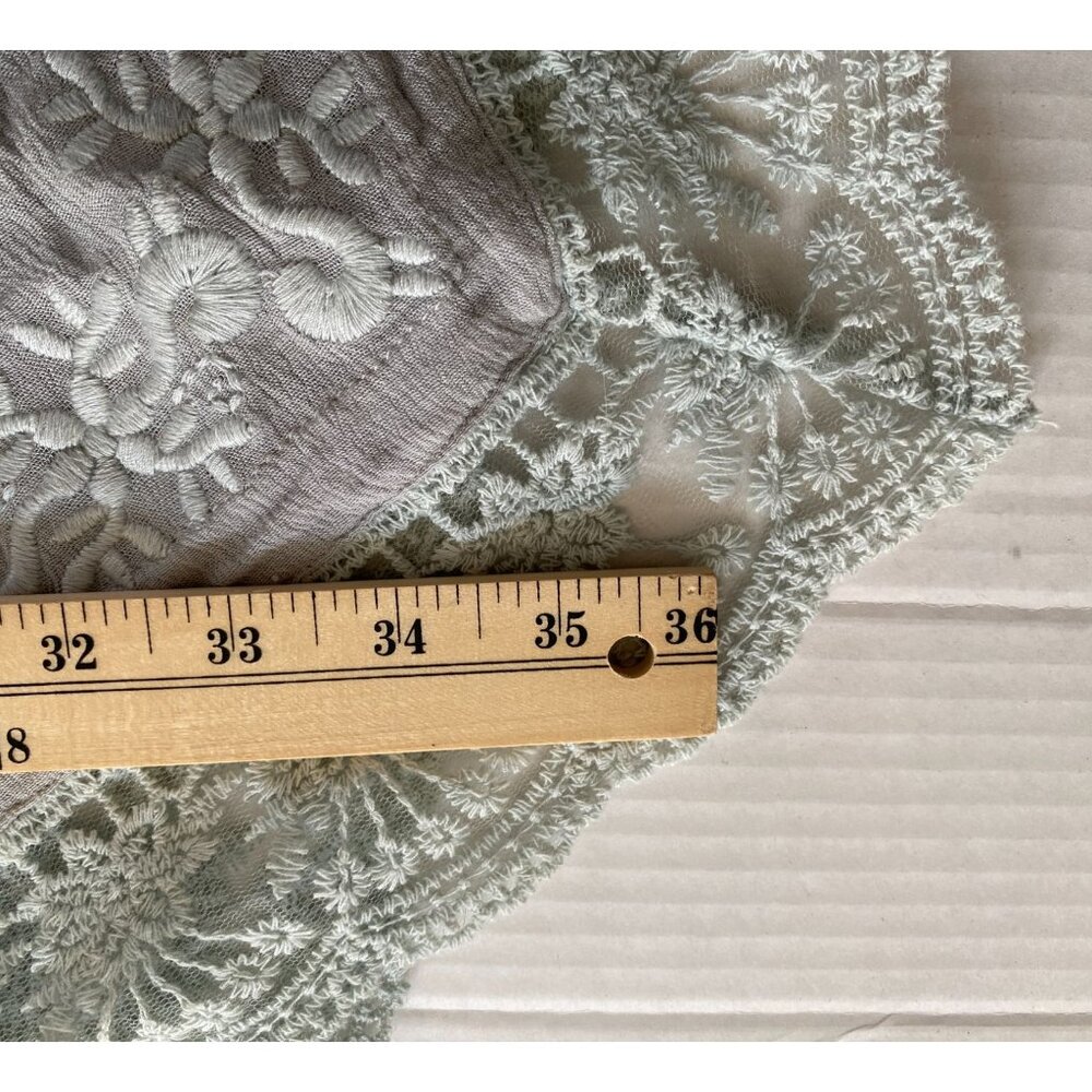 Sundance Embroidered Cardigan M Gray Boho Open Front Lace Trim Festival Party - Picture 6 of 11